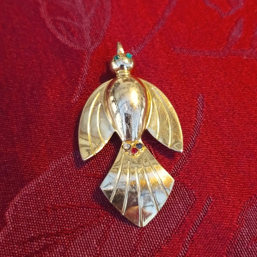 Vintage Coro Gold Tone Pegasus Bird Brooch/Pin